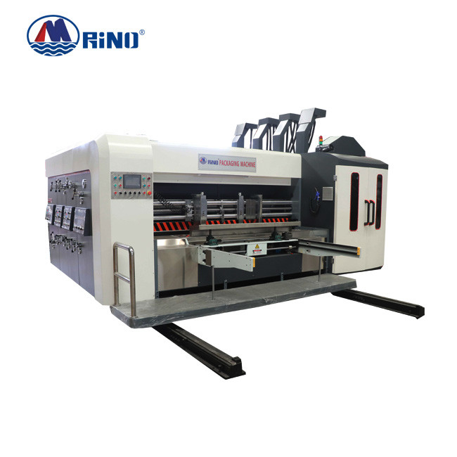 PLC Automatic 2 Color Carton Box Flexo Printing Machine With Die Cutter Slotter